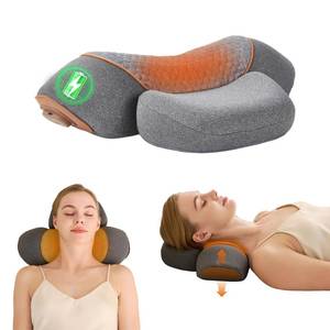 lot 14469 image: TUFPUZRLCT 3-in-1 Rechargeable Neck Massager Pillow with Heating & Traction, Deep Tissue Pain Relief, Shoulder & Neck Hump Corrector for Men Women, Gifts for Family and Friends