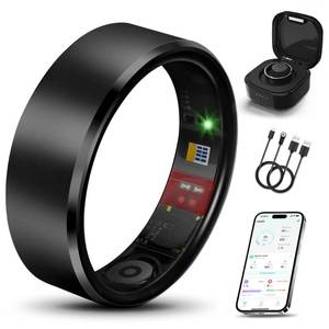 lot 14477 image: Milavan Smart Health Ring 2.0 for Women Men, Slim Scratch & Fingerprint Resistant Design, Efficient Chip Fitness Tracker, Monitors Heart, Blood Oxygen & Pressure, Black 10#