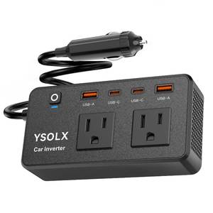 lot 14483 image: 300W Car Power Inverter - YSOLX Dual DC 12V to 110V AC Car Outlet Adapter to Wall Plug, 24W Fast Charging USB-C&USB-A, Portable ��Charger Converter with for Laptops, Phones