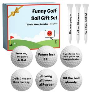 lot 14484 image: HahaHome Funny Golf Ball Gift Set for Dad, Mom, and Golfers - Funny Golf Gifts for Men - Includes 4 Balls
