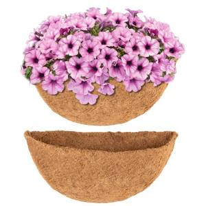 lot 14493 image: Y&M 12 Inch Pre-Formed Half Round Coco Fiber Hanging Basket Liner, Half Round Coco Replacement Liner - 2pcs