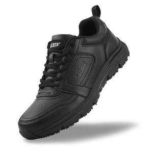 lot 15672 image: Jacata Non Slip Work Shoes for MenWomen Food Service Arch Support Comfortable Chef Walking Shoes Restaurant Kitchen Crews Health Care Sneakers (Black Size 7.5) used