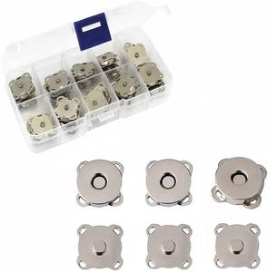 lot 16145 image: 20 Sets Magnetic Snaps Button for Purse Handbag Wallet Overcoat Bag 19 mm Silver Fasteners Snap Buttons (19mm)