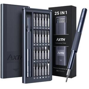 lot 16153 image: AXTH 25-in-1 Small Precision Screwdriver Set, Professional Magnetic Mini Repair Tool Kit for Phone, Computer, Watch, Laptop, Macbook, Ring Doorbell, Eyeglass, Electronic, Bearing Steel Screw Driver