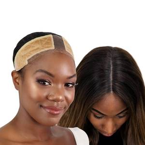 lot 16166 image: MILANO COLLECTION Wigrip, Premium Lace Wig Band for Women, Fully Adjustable & Reinforced Lace Wig Grip Band by Hairline, Comfortable and Secure Glueless Velvet Headband, Nude, 2 Pack