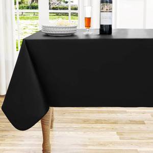 lot 16189 image: homing Rectangle Vinyl Tablecloth, Waterproof Spillproof Plastic Flannel Backed Table Cloth, Wipe Clean Table Cover for Dining, Buffet Parties and Camping (Black, 60 x 84)