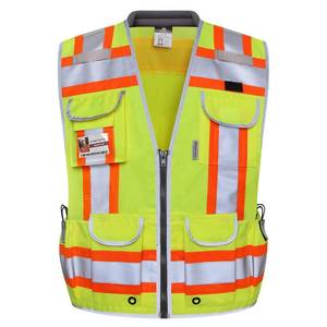lot 16193 image: Dib Safety Reflective Vest Heavy Duty, High Visibility Two Tone Engineer Vest, Padded Collar, Retractable ID Pocket, Made with 3M Reflective Tape, Yellow XL