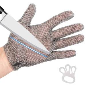 lot 16207 image: VINAER Cut Resistant Glove, Food Grade Stainless Steel Chainmail Glove Butcher Glove for Cutting Meat Oyster Shucking Slicing Fish (L)