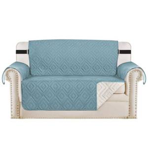 lot 17848 image: H.VERSAILTEX Reversible Loveseat Cover Furniture Protector Anti-Slip Water Resistant 2 Elastic Straps Couch Covers Pets Kids Fit Sitting Width Up to 46(Love Seat 75 x 90, Cameo BlueBeige)