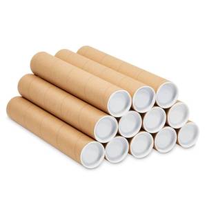 lot 17850 image: Stockroom Plus Mailing Tubes - Poster Storage Capacity - Blueprint Tube Protection - Spiral Construction & Thick Cardboard Strength - 2 in x 12 in, Pack of 12, Brown Kraft