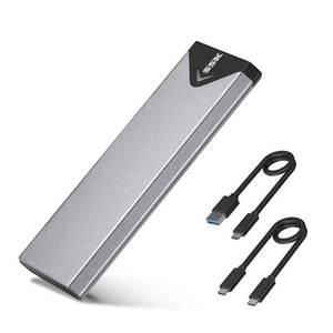 lot 17855 image: SSK M.2 NVME SATA SSD Enclosure, Improved RTL9210B Chip USB 3.2 Gen 2 10Gbps to PCI-E NGFF Adapter, M-KeyBM Key External SSD Enclosure Aluminum Support UASP Trim 224222602280