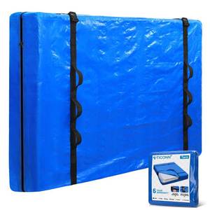 lot 18159 image: TICONN Mattress Bags for Moving, Heavy Duty Twin Mattress Cover Storage Bag with Full-Around Handle and Adjustable Buckles (Blue, Twin)