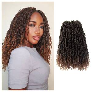 lot 18172 image: Cisinpo Yanky Twist Crochet Hair 12 Inch 10 Packs Pre-Twisted Ombre Light Brown Yankee Twist Mini Passion Twist for Black Women(T30, Total 200 Strands)