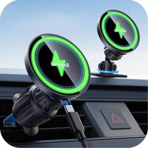 lot 18181 image: Lamicall 15W for MagSafe Car Mount Charger - 20X Strong Magnets Wireless Car Phone Holder Charger, Magnetic Phone Holders for Car Vent Dash Accessories for Women Men for iPhone 17 Pro Max Black