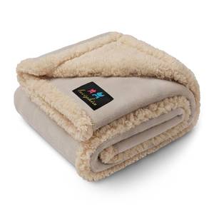 lot 18194 image: Waterproof Pet Blanket, Liquid Pee Proof Dog Blanket for Sofa Bed Couch, Reversible Sherpa Fleece Furniture Protector Cover for Small Medium Large Dogs Cats, Grey Beige Small��40 x 28��