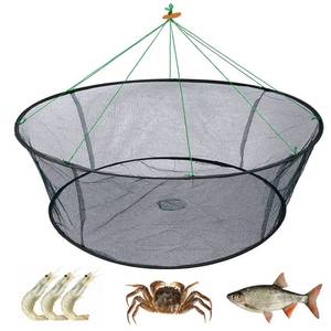lot 18206 image: WEISGJA Portable Folded Fishing Net, Crab Net Fish Net with Fishing Rope, Hand Casting Cage Crab Net, Foldable Fishing Mesh Trap for Minnows,Lobster,Crawfish,Shrimp etc. (39.4inch100cm)