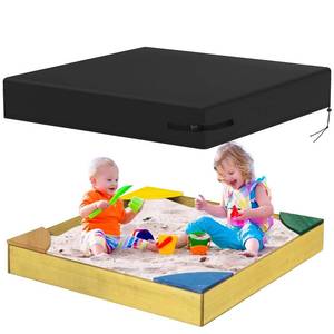 lot 18207 image: Yexcend Sandbox Cover, 800D Oxford Cloth Waterproof Outdoor Square Sand Box Cover for Kids, Protect Sandbox Sand and Toys(Black,72 X 72 X 8)