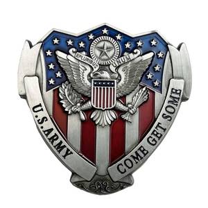 lot 18228 image: US Army Veteran Car Emblem 3D Metal Decal �� Shield Shape with Eagle and American Flag, Zinc Alloy Military Pride Badge with 3M Adhesive, Car Truck Motorcycle Decor for Veterans
