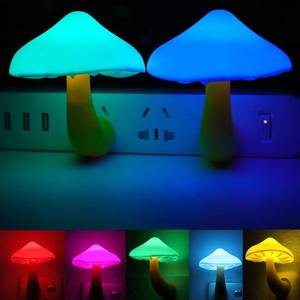 lot 18231 image: AUSAYE 2 Pack LED Cute Mushroom Night Light Plug into Wall Lamp 7-Color Changing Sensor Night Lights for Kids Adults Bedroom,Bathroom,Kitchen and Stairs NightLight Birthday Christmas Gifts