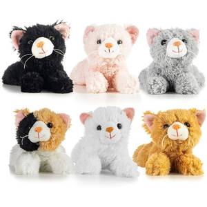 lot 18238 image: PREXTEX Realistic Looking Small Cat Stuffed Animal - 6 inch Stuffed Kittens with Lifelike Details - Plush Cat Set for Kids, Pet Toys, Home Decor, or Cat Lady Costume - Soft and Huggable - 6 Pack
