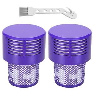 lot 18239 image: LhhTing 2 Pack V10 Filters Replacement for Dyson V10 Cyclone Series, V10 Absolute, V10 Animal, V10 Total Clean, SV12, Replace Part No. 969082-01, V10 Filters & 1 Clean Brush