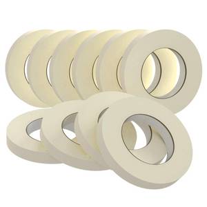 lot 18242 image: SWRT Masking Tape 0.75 inch x 55 Yards x 10 Rolls (550 Total Yards), Adhesive Painting Tape Bulk for General Purpose Beige White Color for Painting, Crafting, School Stationery, Arts, Home Use etc