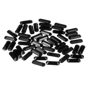 lot 18245 image: uxcell 50Pcs 19x7mm Crystal Clear Flat Back Sew on Rectangle Plastic Rhinestones Beads Sewing Acrylic Gems with Holes for DIY Crafts Clothes Jewelry Decoration, Black