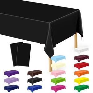 lot 18255 image: QZYL 12 PCS Table Cloth Rectangle, Black Picnic Table Cover with Bench Covers, 54 X 108 in Disposable Christmas Table Cloth Rectangle Table for Camping Birthdays Weddings Parties
