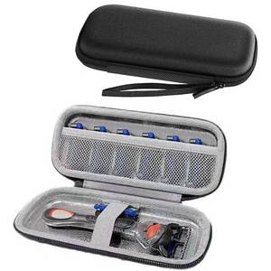 lot 18263 image: Razor Cover Travel Razor Case, Compatible with Gillette & Harrys, Razor Travel Case Razor Holder For Men Cord Travel Organizer, Zipper Carrying Bag (Black)