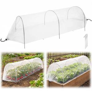 lot 18282 image: warmfarm 4ft Garden Row Accelerator Plants Cover, Pop Up Garden Bed Tunnel Net with 6 Stakes, Ready-to-Use Design Garden Beds Vegetable Rows Plant Protector for Protecting Vegetable Fruit