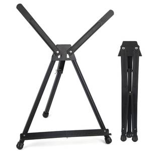 lot 19000 image: Falling in Art Aluminum 15 to 21 Tabletop Easel Display, Black Tripod with Rubber Feet, Holds Canvas, Paintings, Books, Photos, Signs