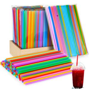 lot 19009 image: Eaasty 1000 Pcs Colorful Disposable Drinking Plastic Straws Bulk, 0.24 Diameter and 7.87 Long Plastic Long Disposable Drinking Straws (Multicolor)