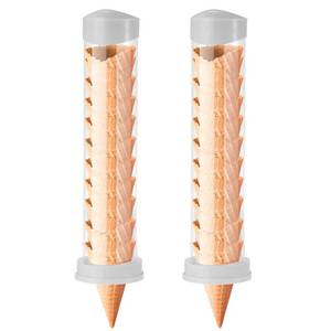 lot 19010 image: Tioncy 2 Pcs Ice Cream Cone Dispenser Waffle Cones Holder 16 L x 3 Dia with 2 Gaskets for Ice Cream Wall Mount