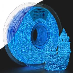 lot 19017 image: AMOLEN 3D PLA Printer Filament, 1.75mm Glow in The Dark Shiny Firefly Blue PLA Filament for 3D Printing, Best with UV Lamps, 1kg Spool (2.2lbs), Dimensional Accuracy - 0.02 mm, Fit Most 3D Printers