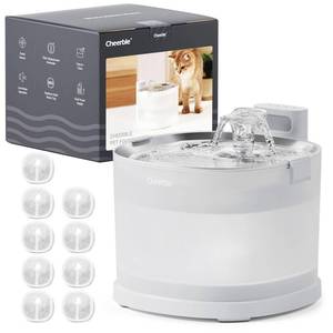 lot 19023 image: Cheerble Pumpless Pet Fountain Elfin E1 with 9 Extra Filters, Wireless Pet Fountain Battery Operated, 2L67oz E1 Automatic Water Dispenser Cats & Dogs MagDrive Technology No Cleaning Hassle (Used)