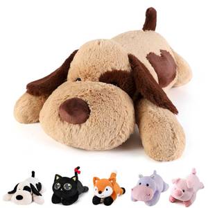lot 19938 image: meowtastic Brown Dog Weighted Stuffed Animals - 22 Inch 4.5 Pounds Weighted Plush Dog Stuffed Animals - Big Stuffed Dog Weighted Plush Pillow - Cute Plush Toys Gifts for Kids & Adults (22 4.5 lbs)