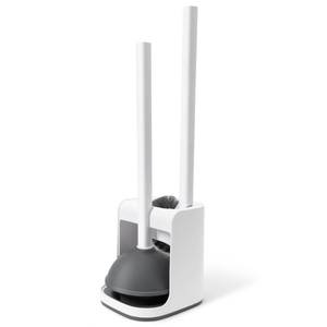 lot 19942 image: IVYROLL Toilet Brush and Plunger Set Hidden, S-Shaped Toilet Brush Plunger Combo, Perfect for Homes, Apartments & Bathrooms