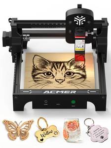 lot 19951 image: ACMER S1 2500mW Laser Engraver, Portable Cutter & Engraving Machine for Beginners,130�130mm Working Area,0.04mm Laser Spot,Creative DIY,Education STEM,Customized Business with Wood,Metal
