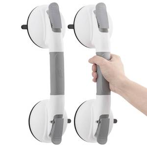 lot 19962 image: TAILI Grab Bars for Bathtubs and Showers,2 Pack Shower Handles for Elderly Suction,Maximum 330lbs,Shower Grab Bar with Upgraded Rubber Suction Cups,Safety Grip for Senior, No Drilling Removable,Grey