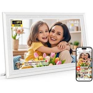 lot 19964 image: Frameo 10.1 Digital Picture Frame, Smart WiFi Digital Photo Frame with 1280x800 HD IPS Touch Screen 32GB Memory Auto-Rotate Wall Mounted, Share PhotosVideos from Phone Anywhere(White)