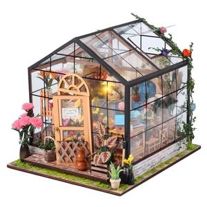 lot 19966 image: INSGEN DIY Handmade Miniature Furniture, Wooden Diorama Book Nook House Kits Build Crafts for Adults, Miniature Street Tiny Library House Making Kit 124 Scale (Not all Pieces Guaranteed)