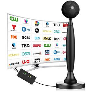 lot 20452 image: TV Antenna for Smart TV IndoorOutdoor, TV Antenna for Local Channels, 2800 Miles Range TV Antenna Outdoor with 360° Signal Strongest Booster, Supports 1080P 4K Reception HD, 16 FT Cable, Black