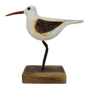 lot 20454 image: Morning View Wooden Sea Birds Decor Wood Seagull Statue Bird Figurines Seabird Statue Standing Seagulls Decorations Coastal Sculpture Nautical Beach Ocean Home Table Garden Yard Lawn Outdoor 4.1 Inch