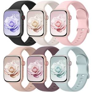 lot 20456 image: 6 Pack Sport Bands Compatible with Apple Watch Bands 38mm 40mm 41mm 42mm 44mm 45mm 46mm 49mm for Women Men, Soft Wristband Silicone Sport Strap for iWatch Bands Series 11 10 9 8 7 6 5 4 3 2 1 Ultra SE