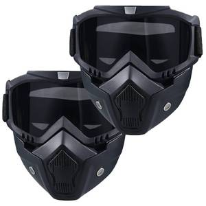 lot 20457 image: 2 Pcs Paintball Mask Anti Fog,Tactical Full Face Mask Ski Mask Goggles Detachable Adjustable,Motorcycle Riding Face Protection (2black)