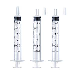 lot 20469 image: 3ml Syringe for Liquid, Oral, Scientific Labs, Measurement, Dispensing, with Cap- 3 Pack 3ml Syringes