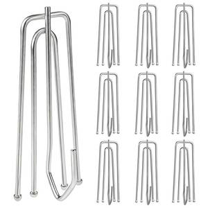 lot 20473 image: 60 Pcs Stainless Steel Curtain Pleat Hook 4 Prongs Pinch Pleat Hooks Curtain Hooks for Drapes Drapery Pins Curtain Clips Traverse Pleater for Window Door Bathroom Curtain Living Room (2.91 Inch)