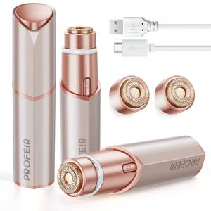lot 20488 image: Facial Hair Removal for Women Electric Hair Removal Device - Rechargeable Painless Face Razor for Chin Upper Lip Peach Fuzz with Light Gifts for Women(Rose Gold)
