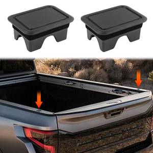 lot 20489 image: 2Pcs Truck Bed Rail Stake Pocket Covers, Rear Bed Rail Hole Caps Replacement, Compatible with Most Vehicles, Truck Exterior Accessories