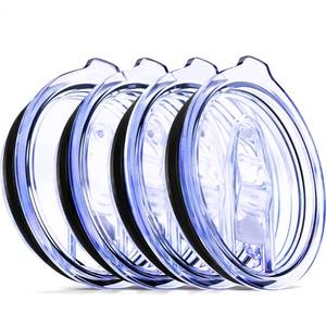 lot 20493 image: 30 oz Pack of 4 Replacement Lids for Yti Tumblers - 3.7 Inch Diameter - Spill Proof Lids Silicon Sliding Covers, Fits Yti Tumblers, Hydro Flask, Reusable No Leak Design, Splash Resistant 30 oz Mug